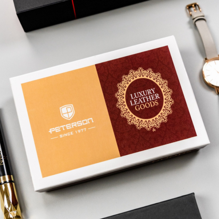 Elegáns Valódi bőr női pénztárca RFID védelemmel díszdobozban
