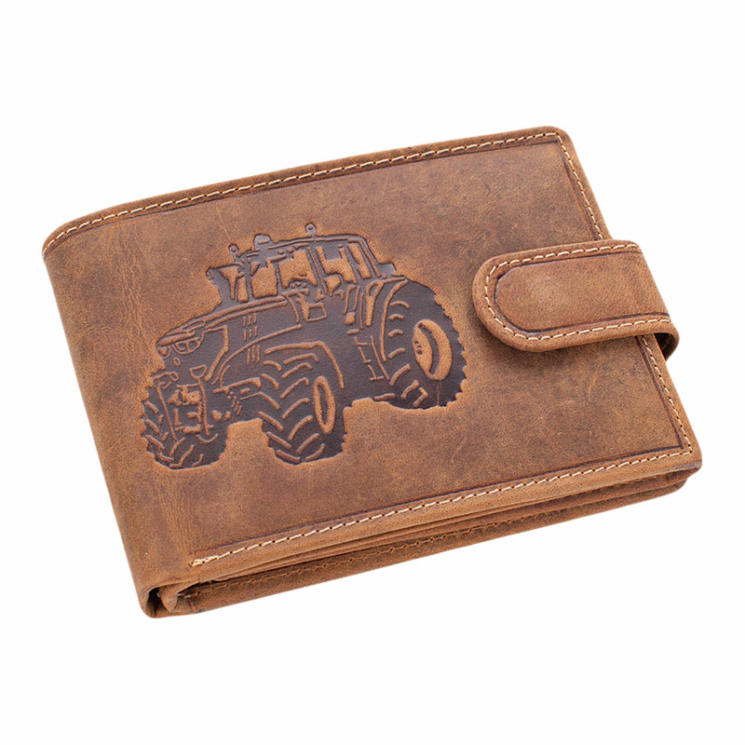Giulio  pénztárca bőr díszdobozban traktor mintával RFID rendszerrel