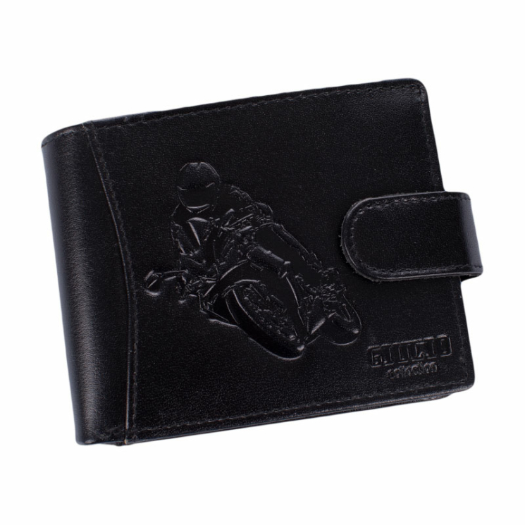 Motoros bőr férfi pénztárca díszdobozban RFID rendszerrel