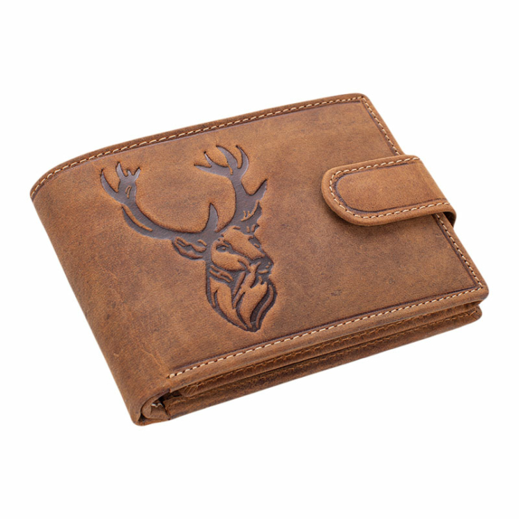 Giulio vadász pénztárca bőr díszdobozban szarvas mintával RFID rendszerrel