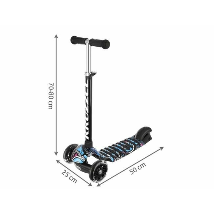 Kruzzel háromkerekű gyerek roller scooter kék