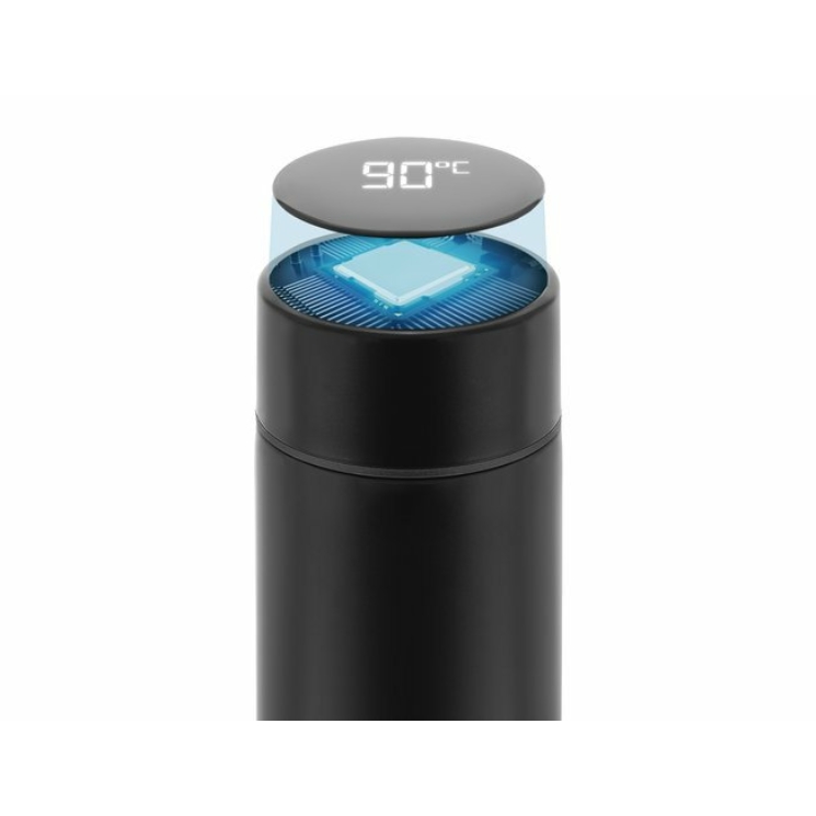 Okos termosz utazáshoz fekete színben