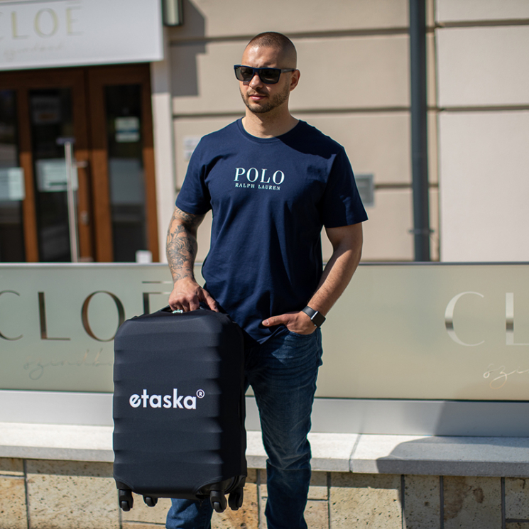 etaska Bőröndhuzat kabin méret piros színben