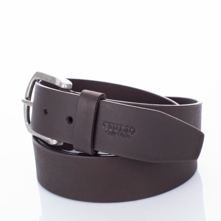 GIULIO COLLECTION Valódi bivalybőr férfi öv barna színben 105 cm