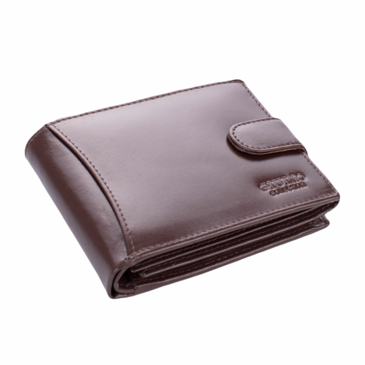 GIULIO valódi bőr férfi pénztárca RFID rendszerrel barna színben ( 8 kártyatartó )