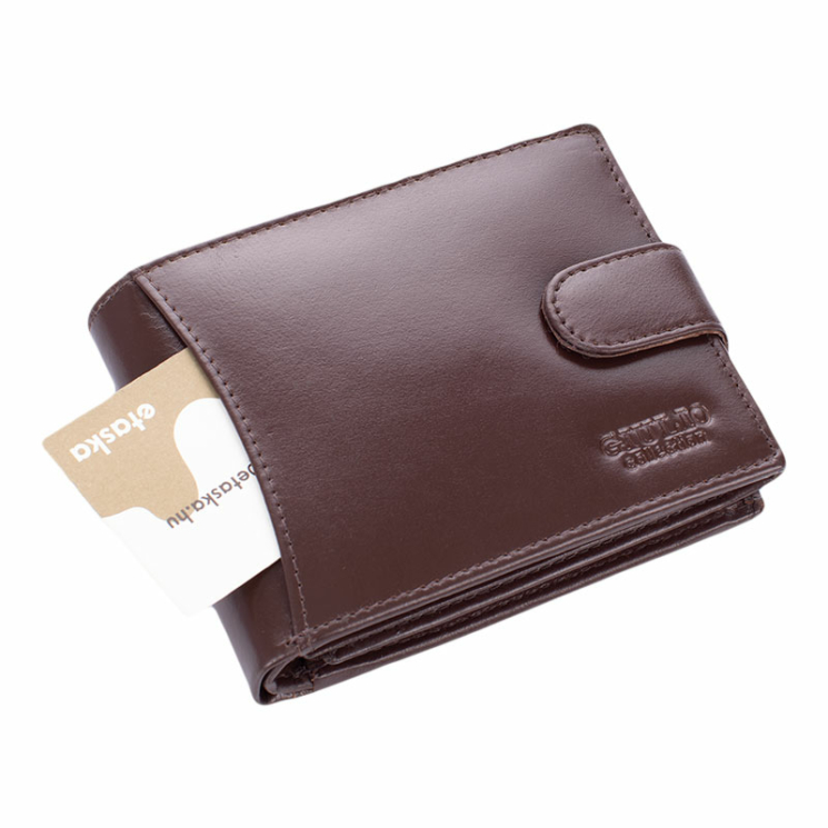 GIULIO valódi bőr férfi pénztárca RFID rendszerrel barna színben ( 8 kártyatartó )