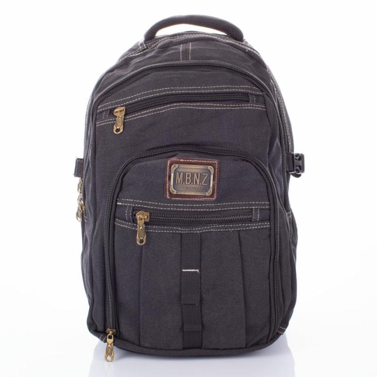 Outdoor ultraerős vászon hátizsák fekete színben