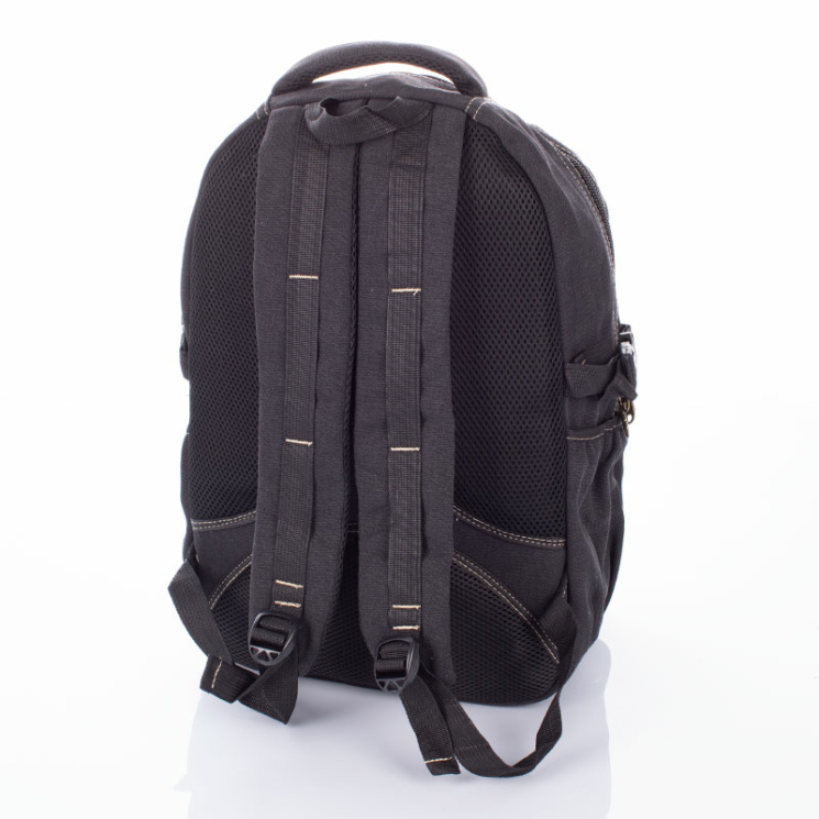 Outdoor ultraerős vászon hátizsák fekete színben