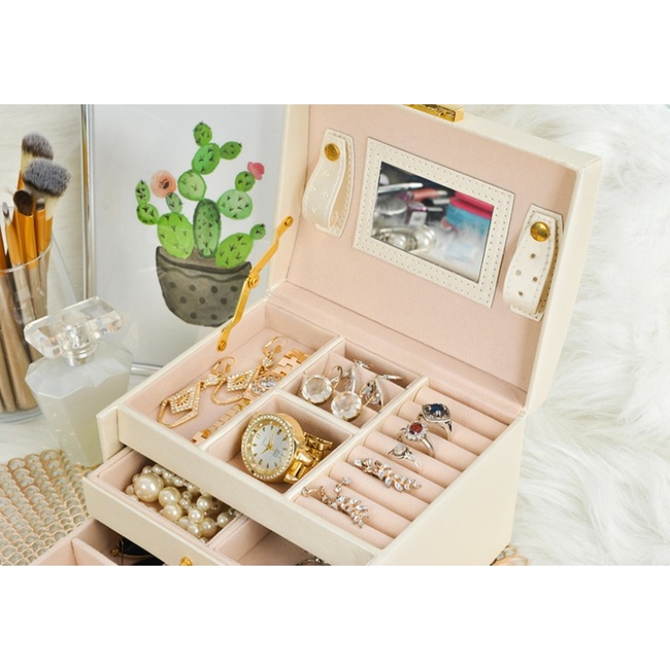 BEAUTYLUSHH 3 részes ékszerdoboz, bársony béléssel rose színben