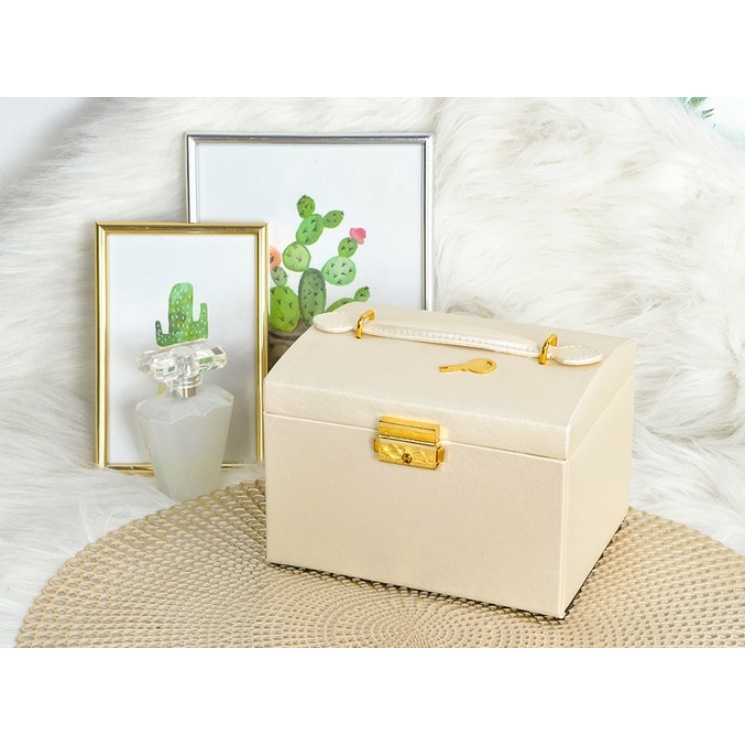 BEAUTYLUSHH 3 részes ékszerdoboz, bársony béléssel rose színben