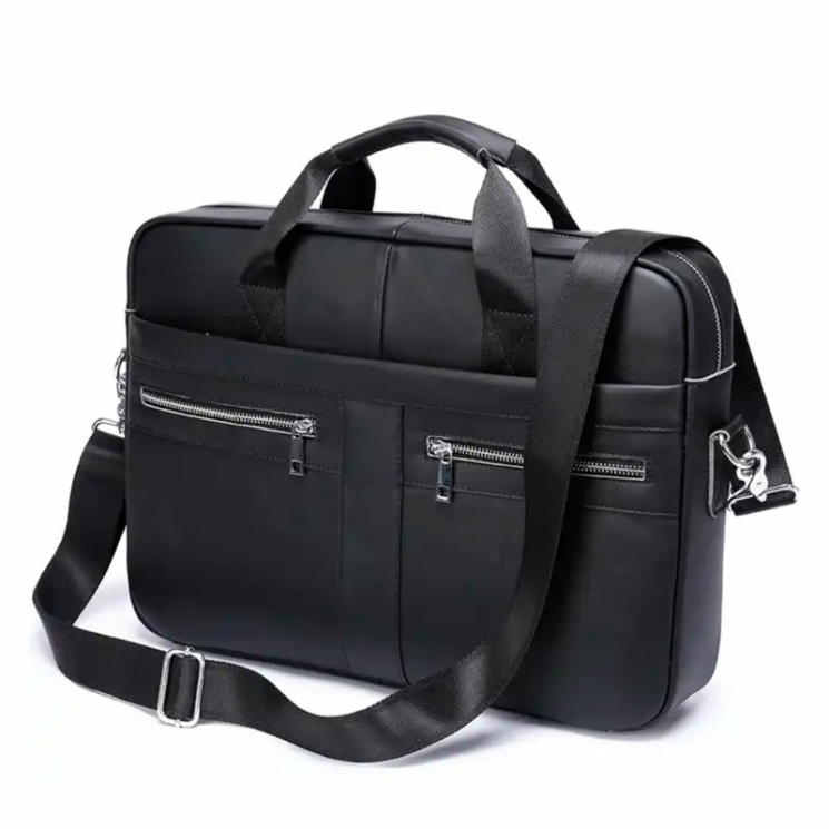 Valódi bőr üzleti táska fekete színben