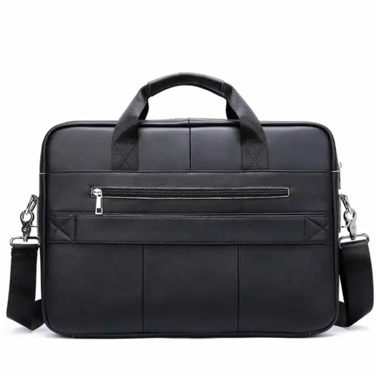 Valódi bőr üzleti táska fekete színben