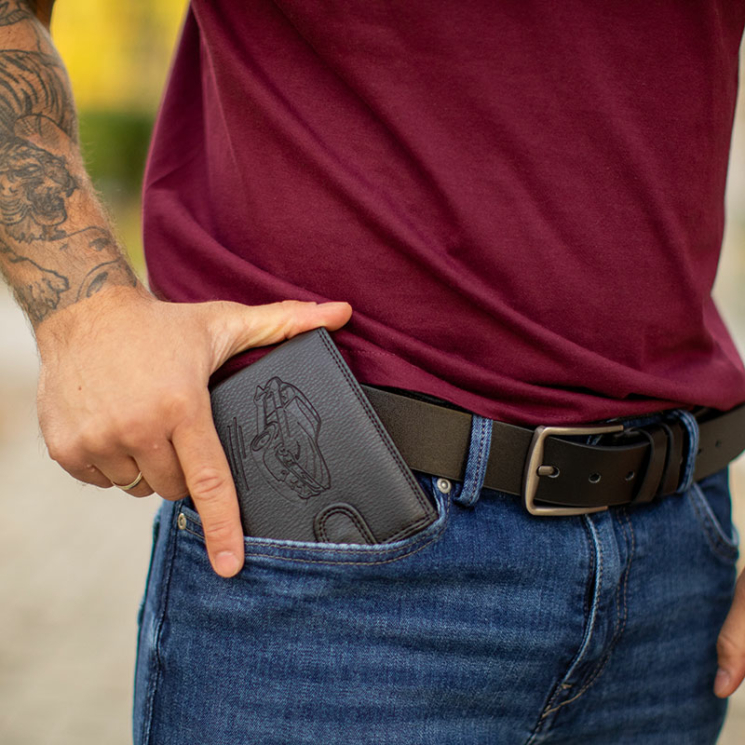 GIULIO Autós pénztárca fekete színben díszdobozban