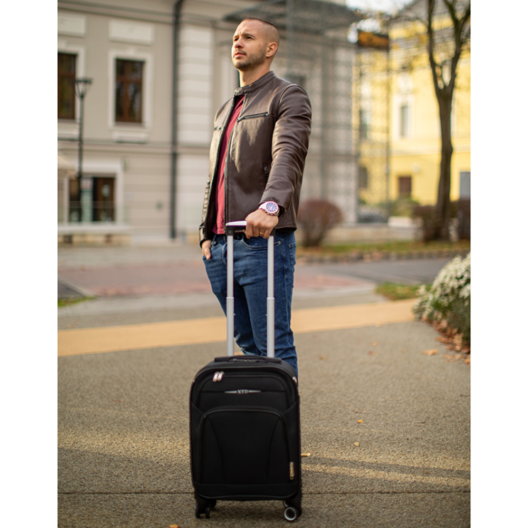 Bőrönd kabin méret sötétkék 50 cm