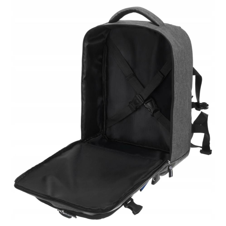 Peterson 3- Funkciós Utazó Hátizsák, WizzAir Ryanair méretű 40x30x20cm, világosszürke Színben