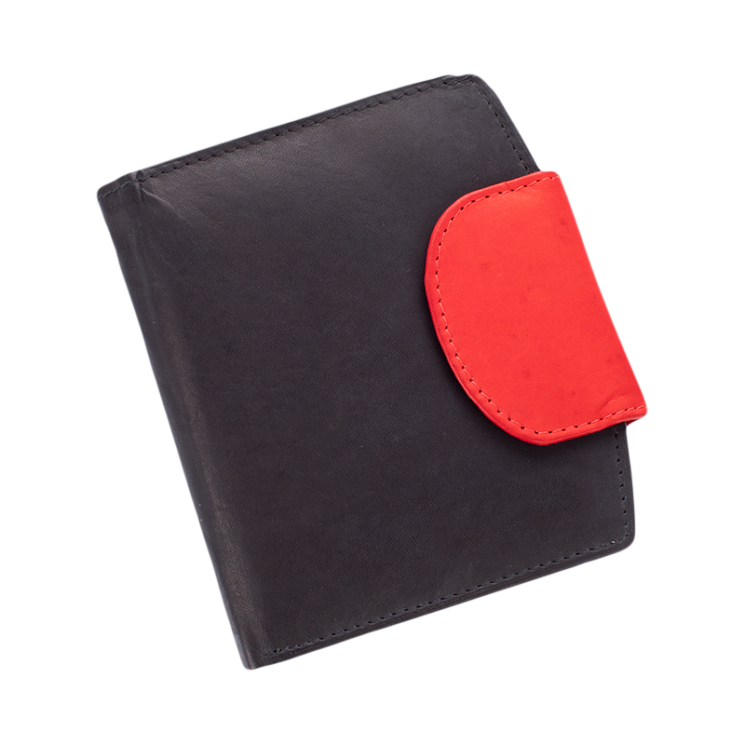 Pénztárca fekete-piros színben sok kártyatartóval