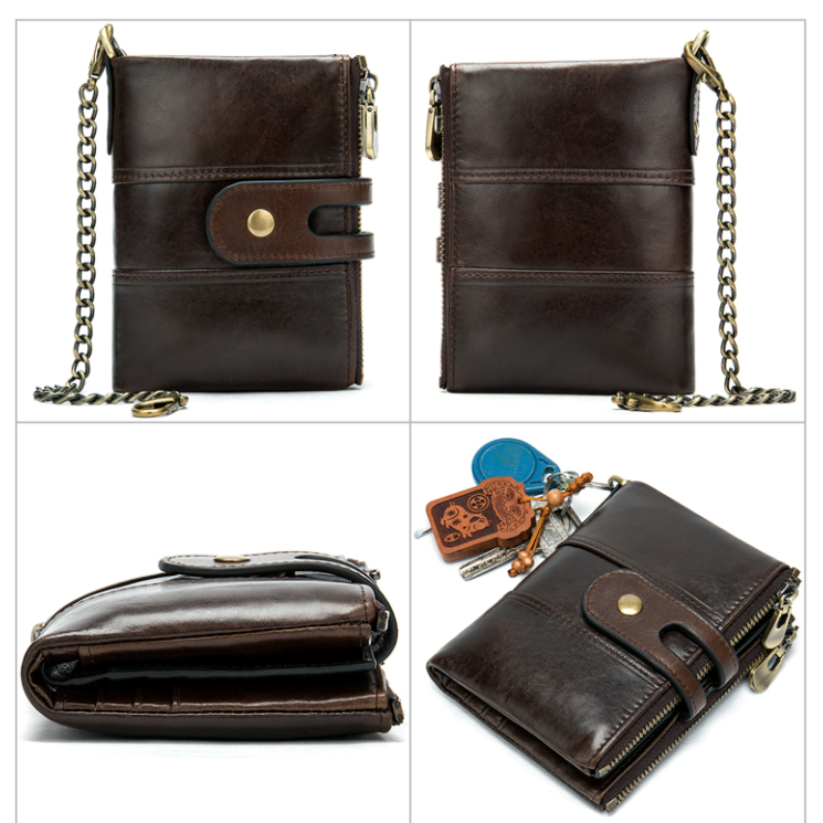 Valódi bőr elegáns férfi pénztárca sötétbarna színben