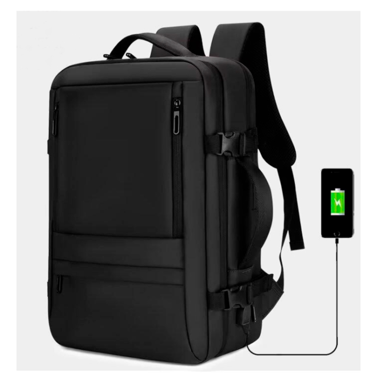 Kabin méretű laptophátizsák USB csatlakozóval / bővíthető