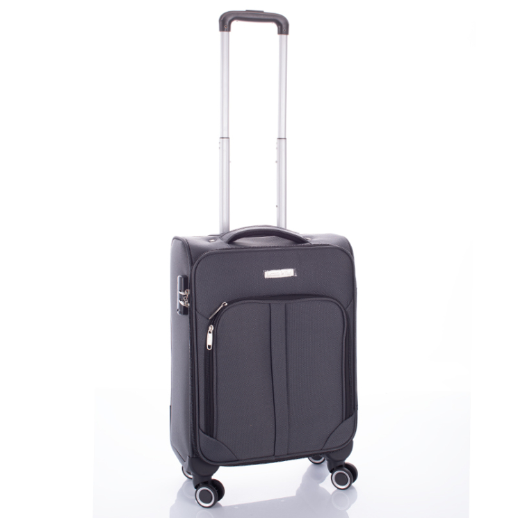 LEONARDO DA VINCI Bőrönd kabin méret szürke bővíthető