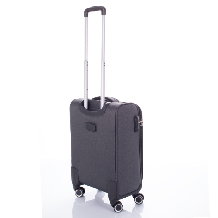 LEONARDO DA VINCI Bőrönd kabin méret szürke bővíthető