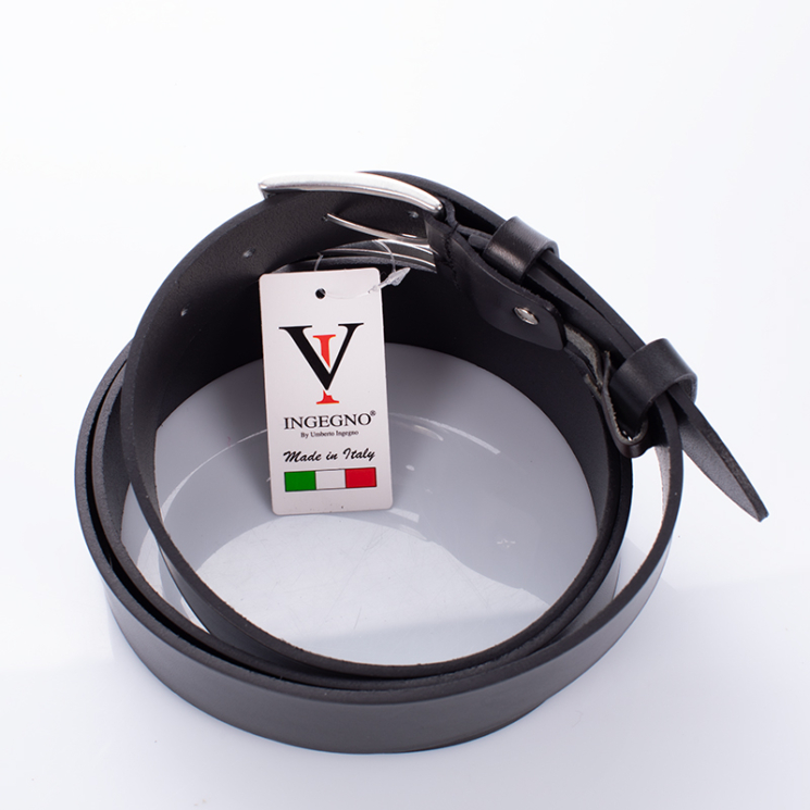 Valódi bőr férfi öv fekete színben Made In Italy 110 cm