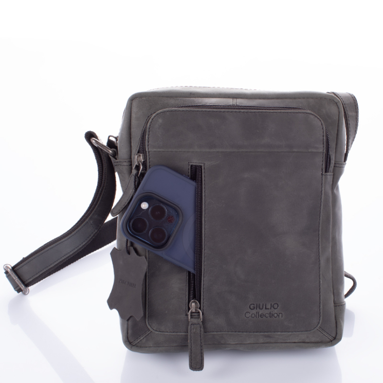  Prémium minőségű GIULIO COLLECTION, Valódi bőr férfi oldaltáska 