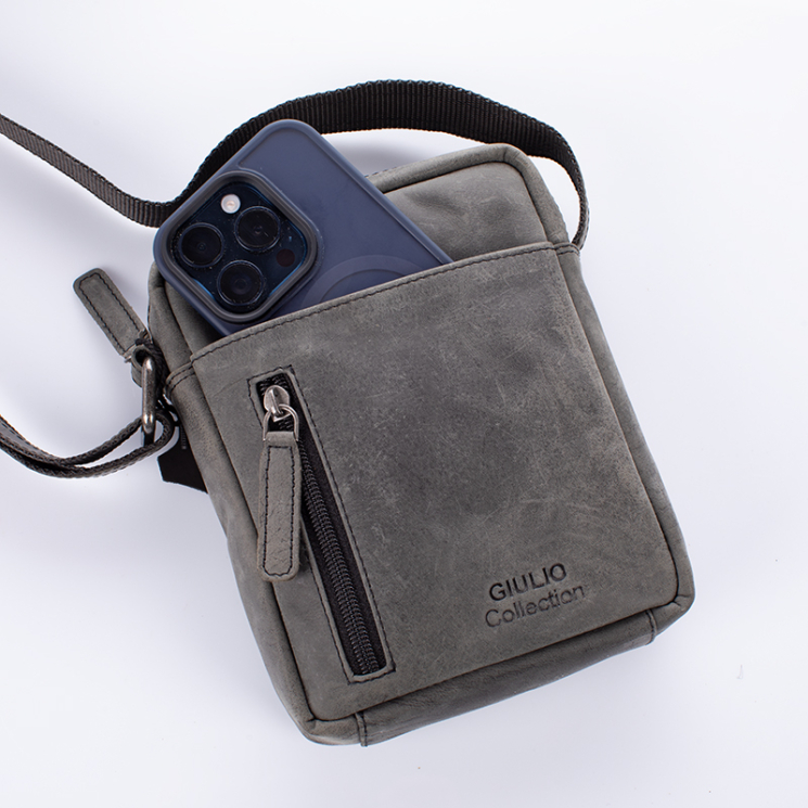  Prémium minőségű GIULIO COLLECTION, Valódi bőr férfi oldaltáska 