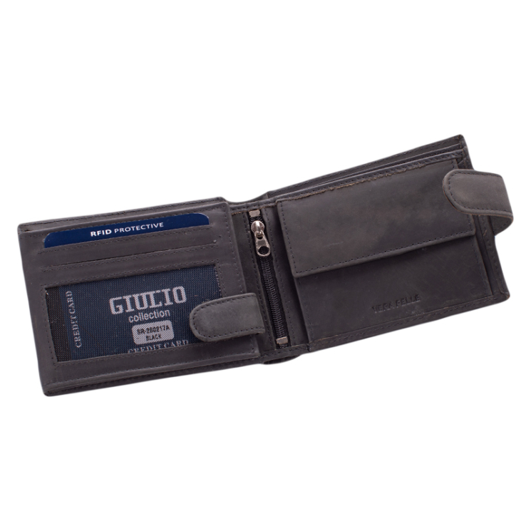 Szarvas mintás bőr férfi pénztárca díszdobozban RFID rendszerrel