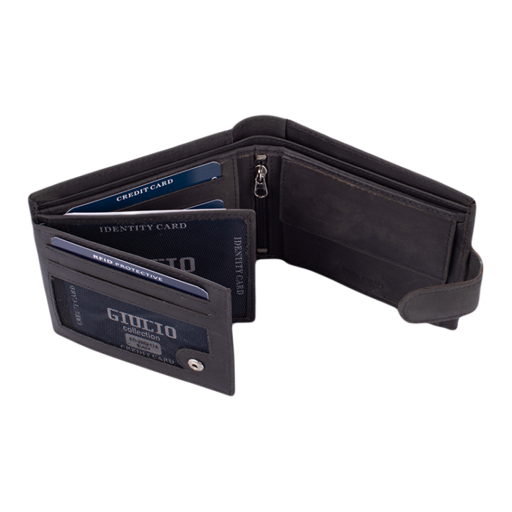 Szarvas mintás bőr férfi pénztárca díszdobozban RFID rendszerrel