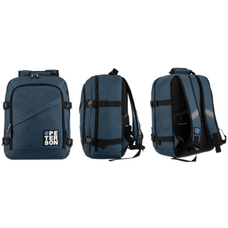 Peterson 3- Funkciós Utazó Hátizsák, WizzAir méretű 40x30x20cm, Kék Színben