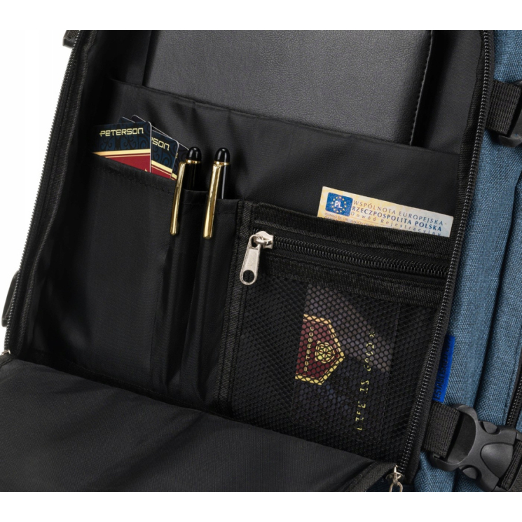 Peterson 3- Funkciós Utazó Hátizsák, WizzAir méretű 40x30x20cm, Kék Színben