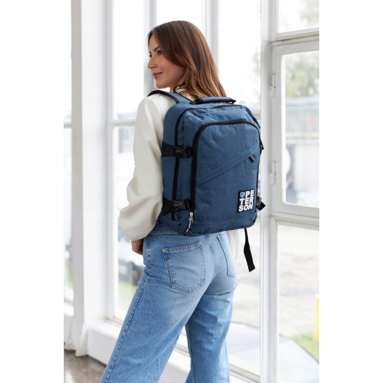 Peterson 3- Funkciós Utazó Hátizsák, WizzAir méretű 40x30x20cm, Kék Színben