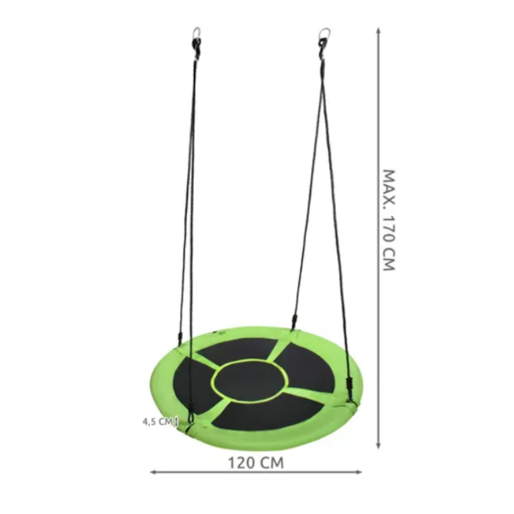 Fészekhinta, 120cm, zöld-fekete 23515