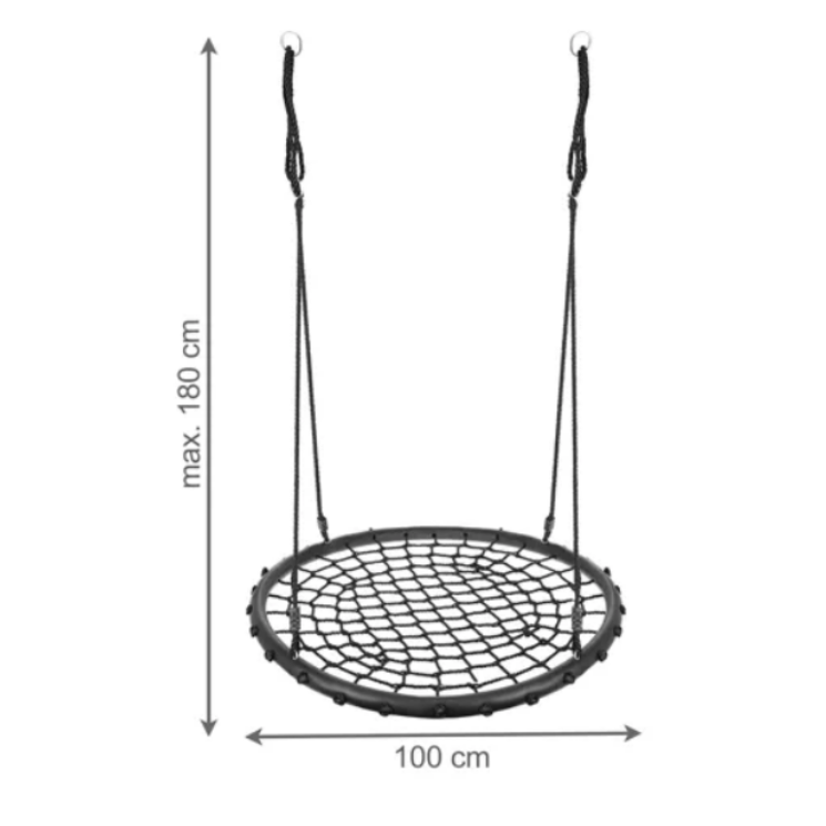 Gólyafészek hinta 100cm  Fekete HB23513