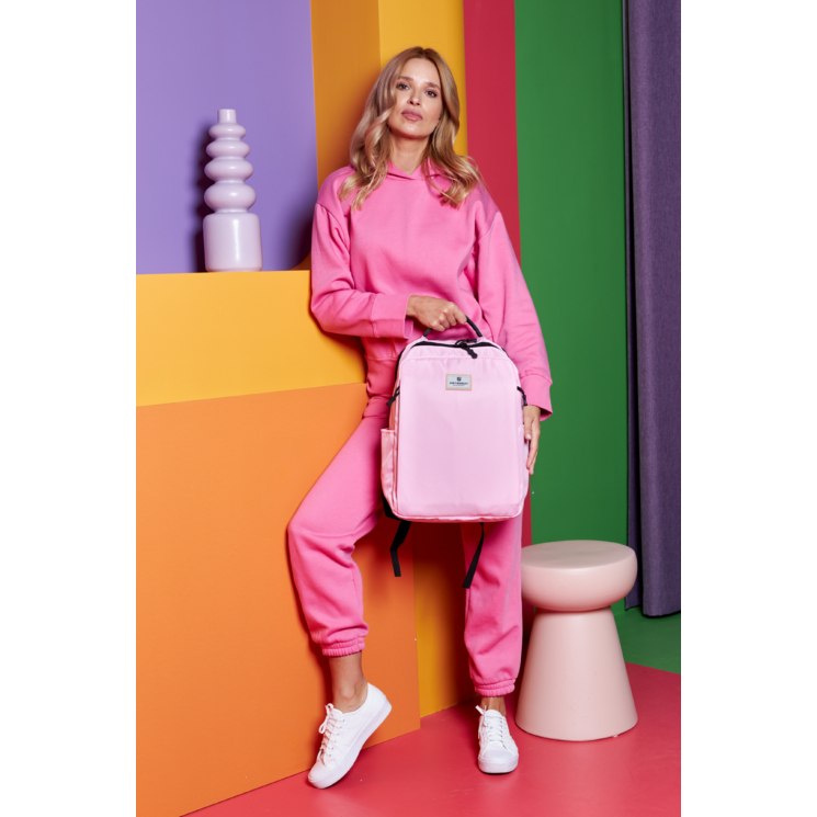 Laptoptartós városi hátizsák Rózsaszín színben