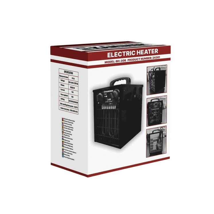 NAGY TELJESÍTMÉNYŰ ELEKTROMOS FŰTŐBERENDEZÉS VENTILÁTORRAL