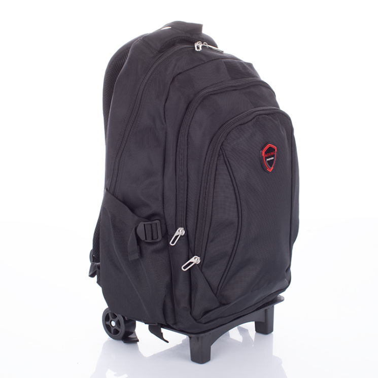 Gurulós iskolatáska hátizsák fekete színben