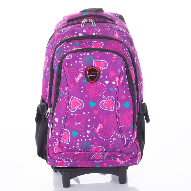 Gurulós iskolatáska Szivecske mintával