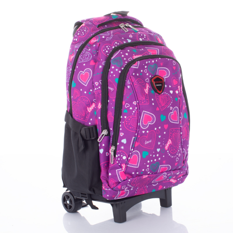 Gurulós iskolatáska Szivecske mintával