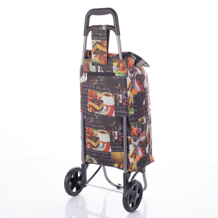 Gurulós bevásárlókocsi coffee mintával