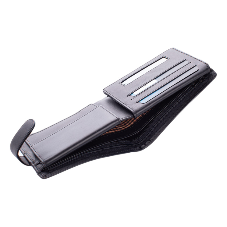 Prémium valódi bőr férfi pénztárca díszdobozban RFID rendszerrel