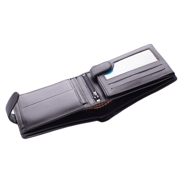 Prémium valódi bőr férfi pénztárca díszdobozban RFID rendszerrel