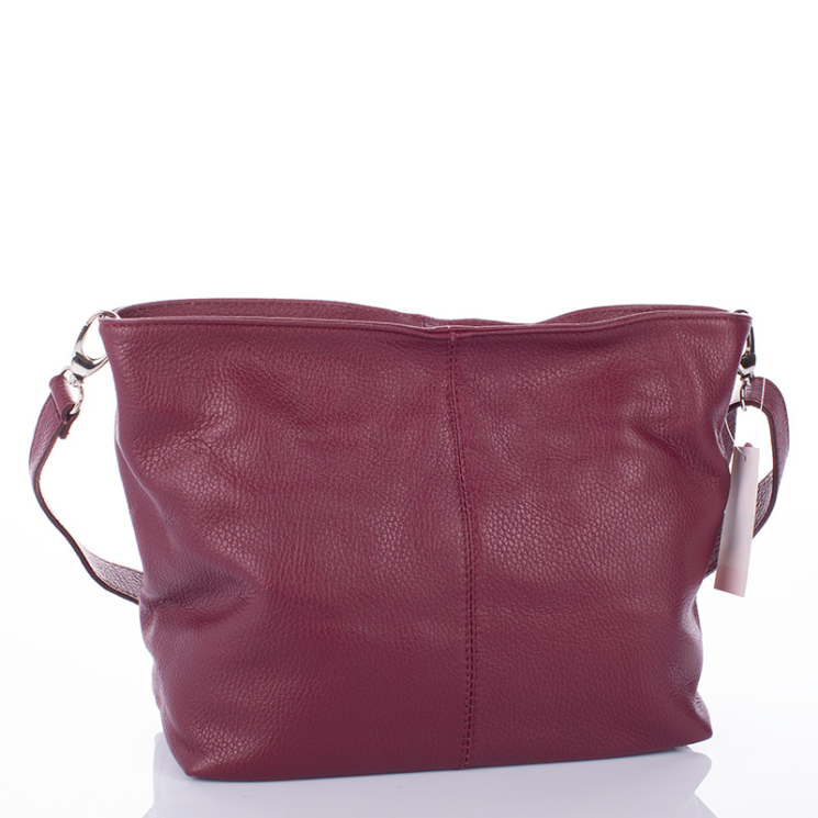 Valódi bőr női táska bordo színben