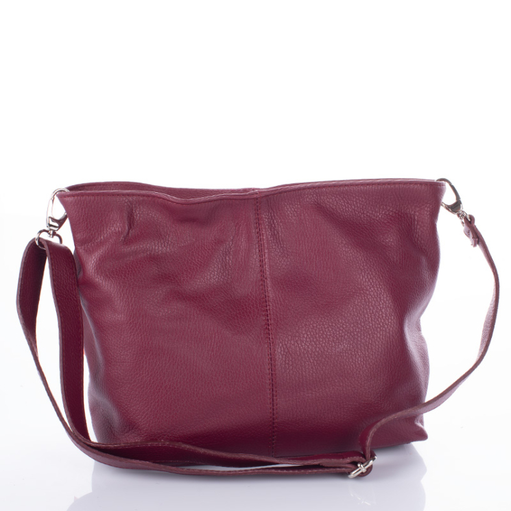 Valódi bőr női táska bordo színben