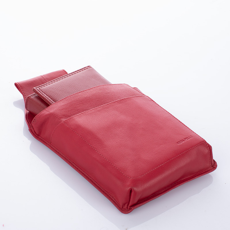 Pincér pénztárca + tartó piros színben