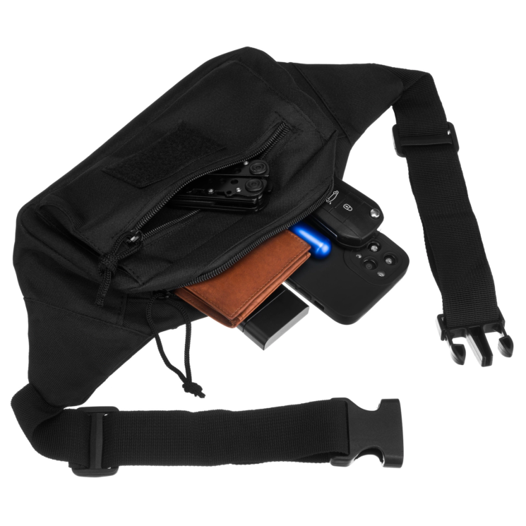 3 zsebes övtáska fekete színben