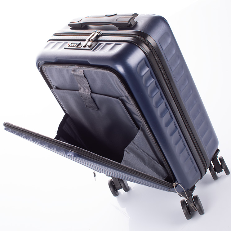 Kabin méretű bőrönd laptoptartóval TSA zárral 55 x 35 x 23 cm pohártartó résszel