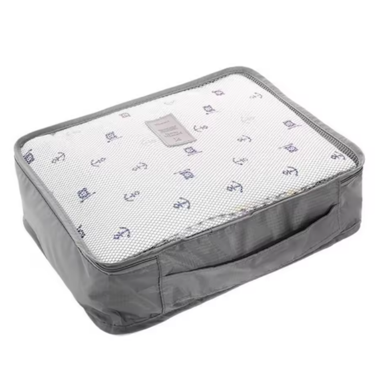 Bőröndrendező táskák utazáshoz 6 db-os szett szürke színben