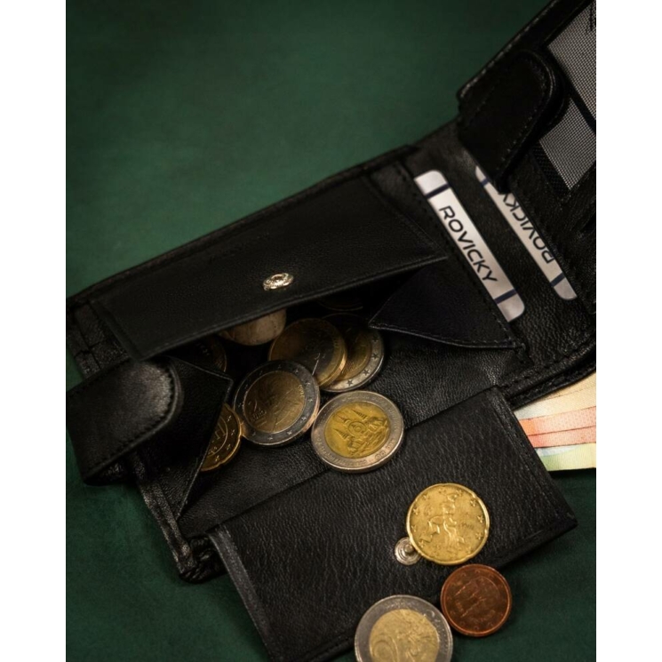 Elegáns Valódi bőr Férfi pénztárca díszdobozban fekete színben