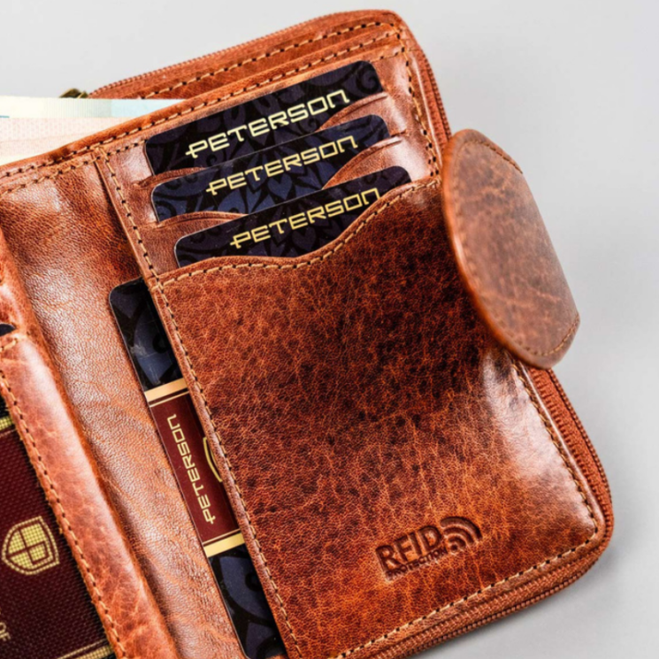 Kis méretű Valódi bőr női pénztárca RFID védelemmel